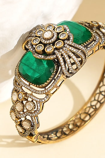 Gold Plated Kundan Polki Openable Kada