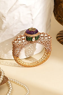 Gold Plated Kundan Polki Openable Kada