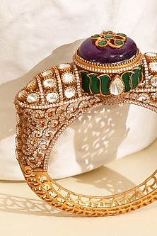 Gold Plated Kundan Polki Openable Kada