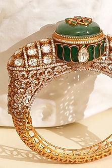 Gold Plated Kundan Polki Openable Kada