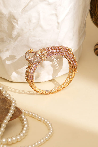 Gold Plated Kundan Polki Openable Kada