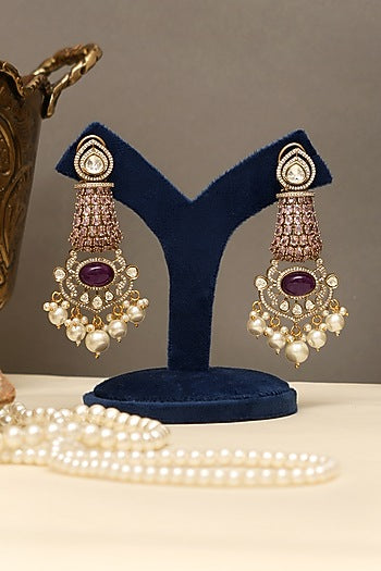 Gold Plated Kundan Polki & Multi-Colored Doublet Stone Necklace Set