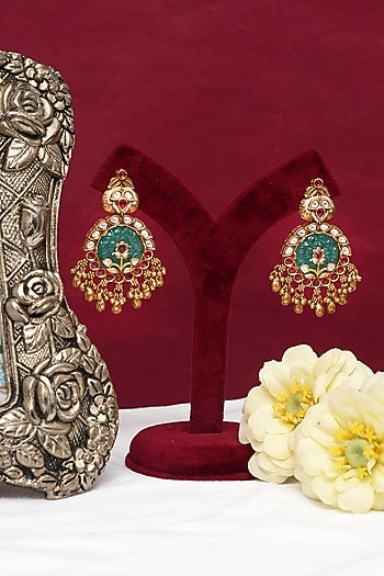 Gold Finish Multi-Colored Kundan Polki Necklace Set