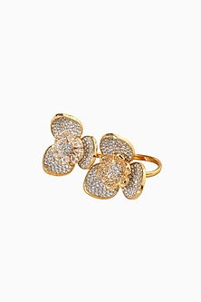 Gold Finish American Diamond Adjustable Ring