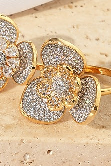 Gold Finish American Diamond Adjustable Ring