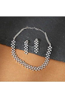 White Finish Zircon Necklace Set