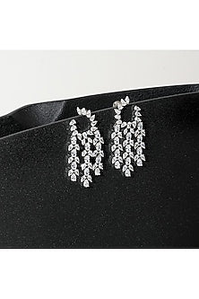 White Finish Zircon Dangler Earrings