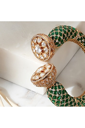 Gold Finish Kundan Stone Openable Kada