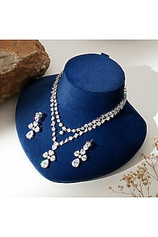 White Finish Zircon Necklace Set