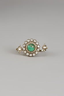 Gold Finish Green Zircon Ring