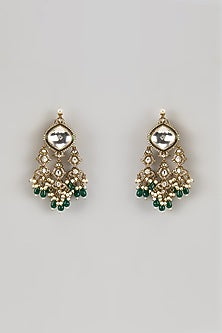 Gold Finish Kundan Polki & Pearl Choker Necklace Set