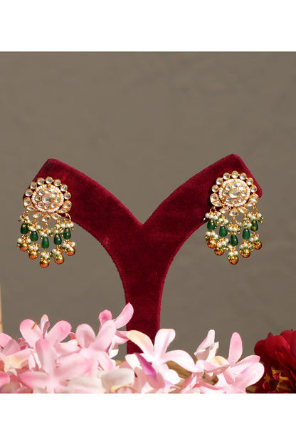 Gold Finish Pacchi Kundan Polki & Pearl Choker Necklace Set