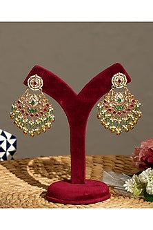 Gold Finish Pacchi Kundan Polki & Pearl Choker Necklace Set