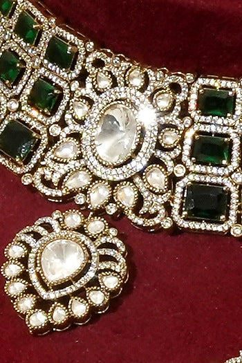 Gold Plated Kundan Polki Choker Necklace Set