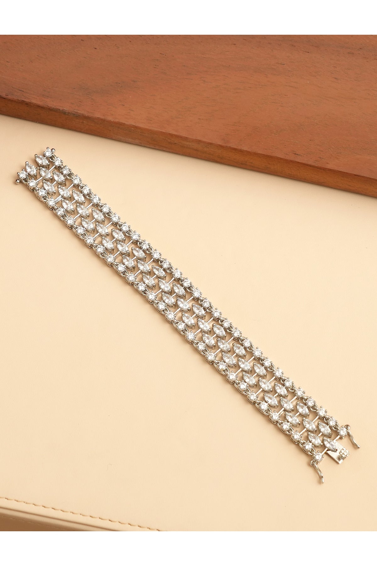 White Finish Korean Diamond Tennis Bracelet