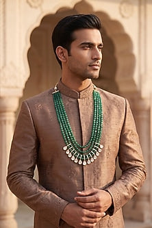 Green Kundan Polki Mala