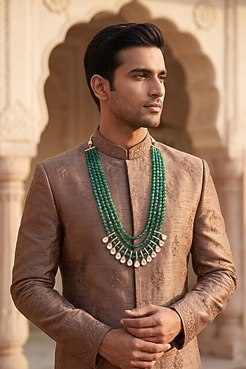 Green Kundan Polki Mala