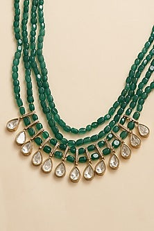 Green Kundan Polki Mala