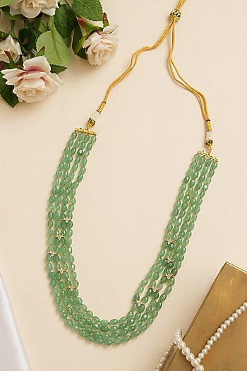 Emerald Kundan Polki Mala