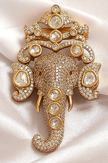 Multi-Colored Kundan Polki Brooch
