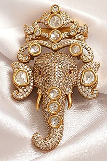 Multi-Colored Kundan Polki Brooch