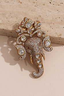 Multi-Colored Kundan Polki Brooch