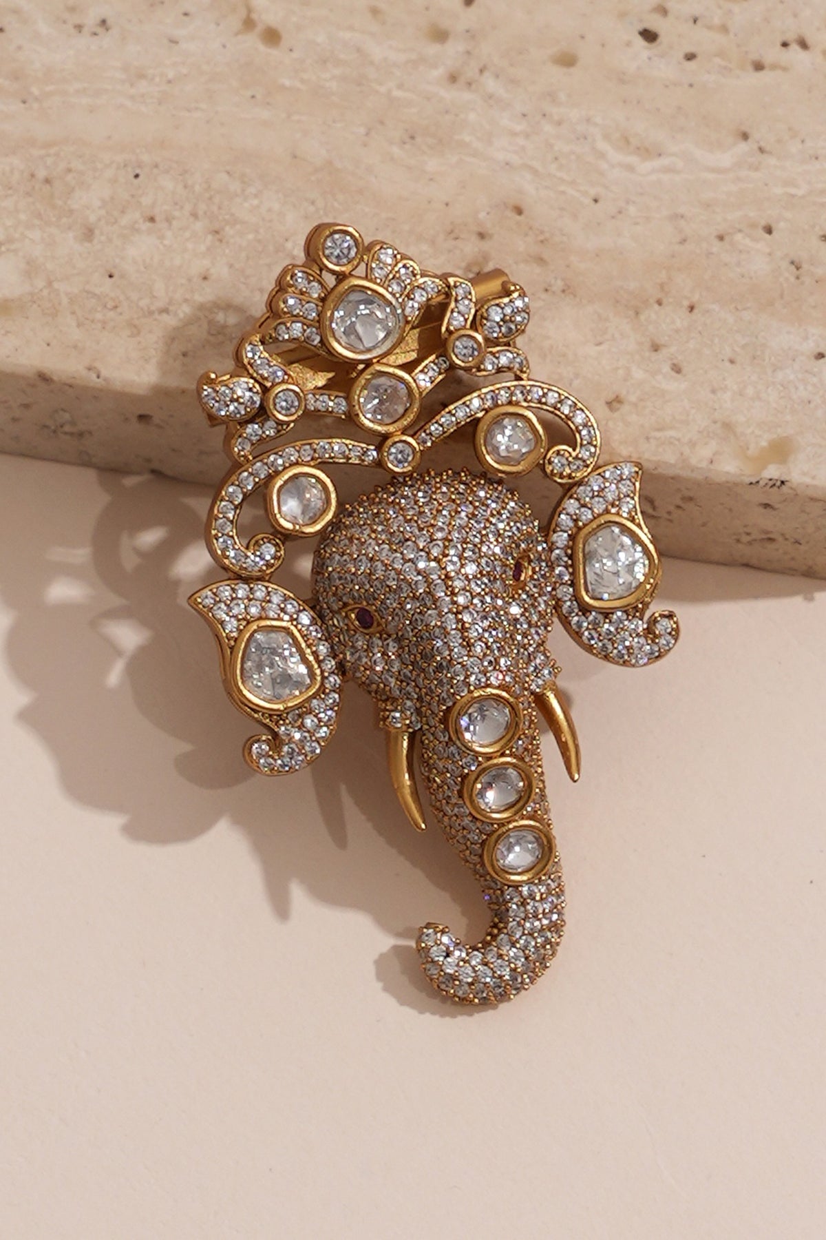 Multi-Colored Kundan Polki Brooch