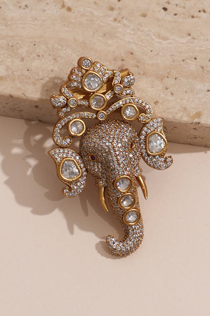 Multi-Colored Kundan Polki Brooch