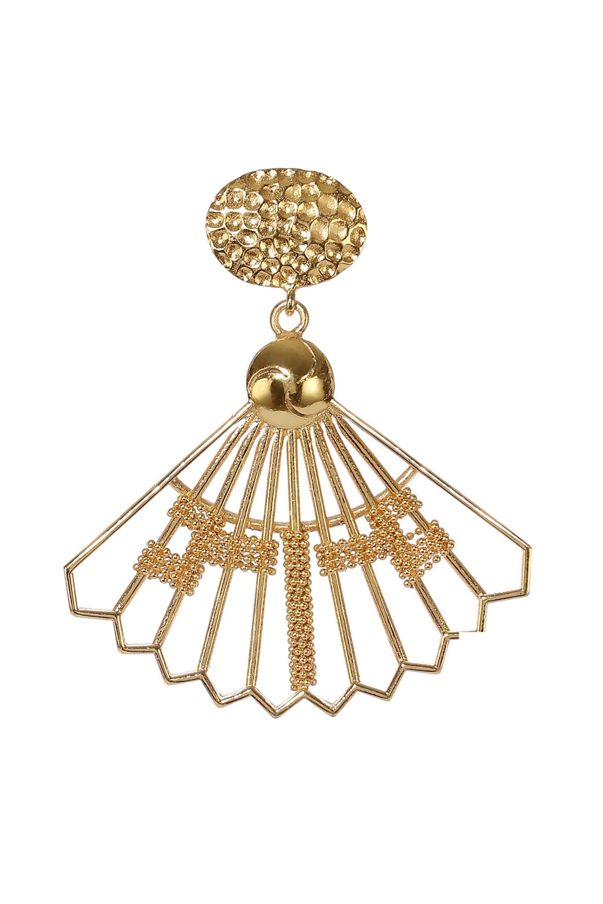 Geometric Cut Work Dangler Earrings 