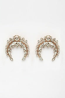 Rose Gold Finish Crystal Stud Earrings