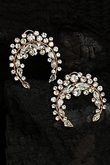 Rose Gold Finish Crystal Stud Earrings