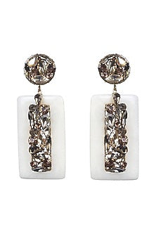 Gold Finish Crystal Dangler Earrings
