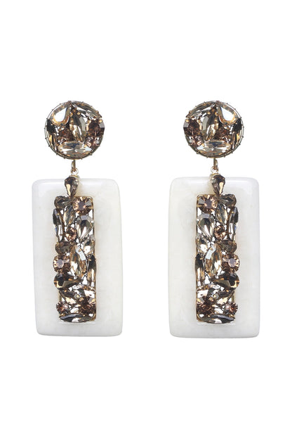 Gold Finish Crystal Dangler Earrings