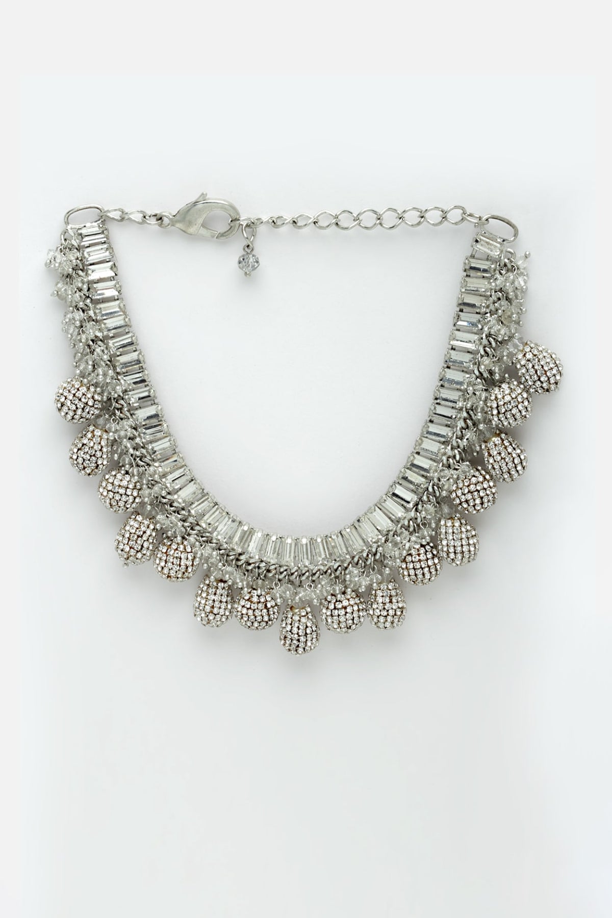 Silver Finish Crystal Necklace