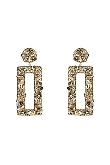 Gold Finish Crystal Dangler Earrings