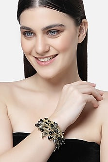 Gold Finish Glass Beaded Bracelet