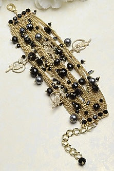 Gold Finish Glass Beaded Bracelet