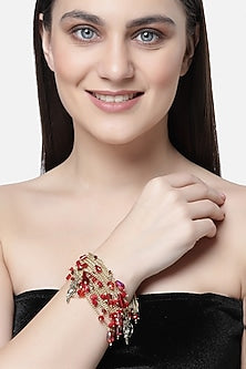 Gold Finish Glass Beaded Bracelet
