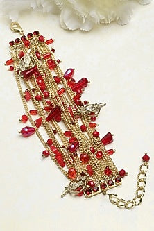 Gold Finish Glass Beaded Bracelet