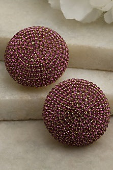 Gold Finish Crystal Stud Earrings