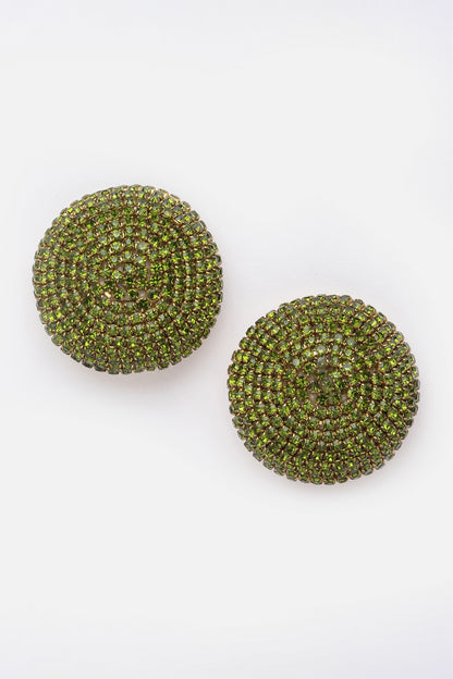 Gold Finish Crystal Stud Earrings