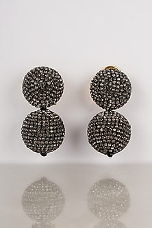 Gold Finish Crystal Dangler Earrings
