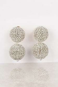 Gold Finish Crystal Dangler Earrings