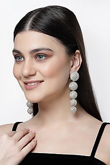 Gold Finish Crystal Dangler Earrings