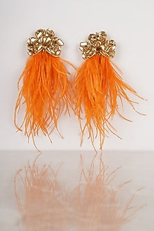 Gold Finish Crystal Dangler Earrings