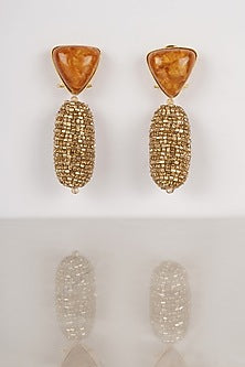 Orange Crystal Dangler Earrings