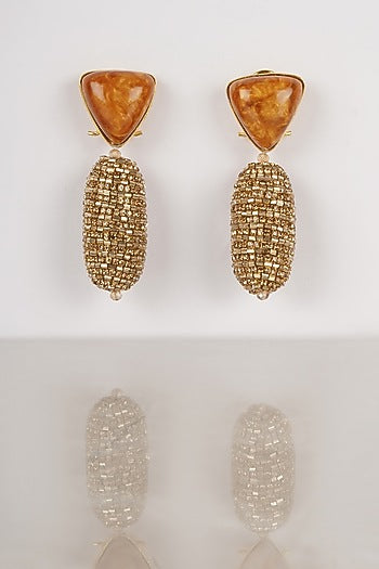 Orange Crystal Dangler Earrings