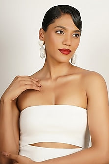 White Crystal Dangler Earrings