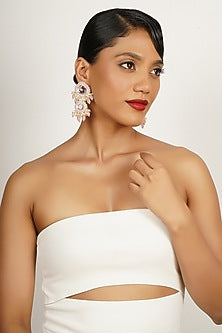 Pink Crystal & Semi-Precious Stone Dangler Earrings