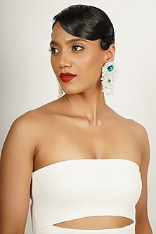 Turquoise Crystal & Semi-Precious Stone Dangler Earrings